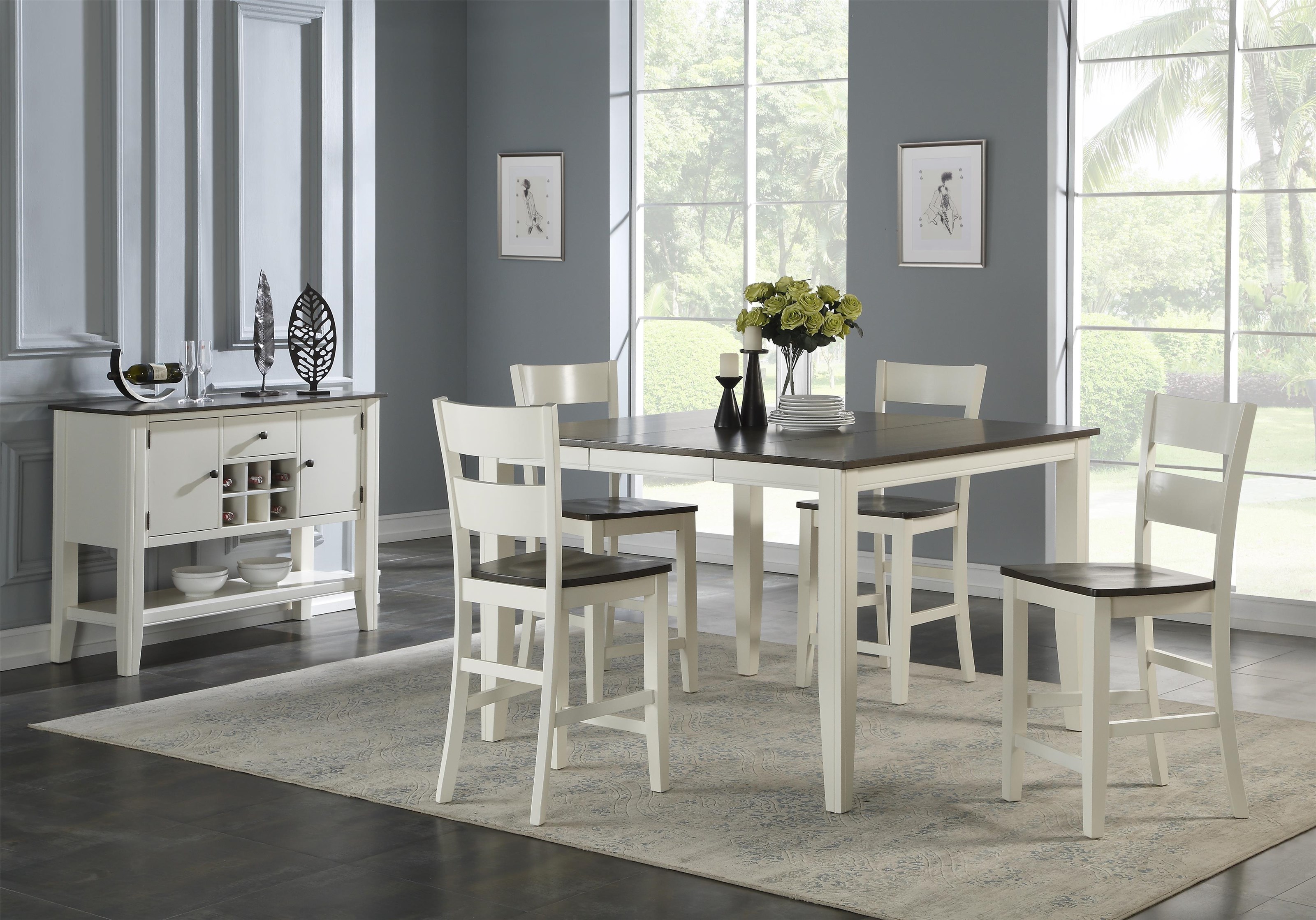 White counter height best sale kitchen table set